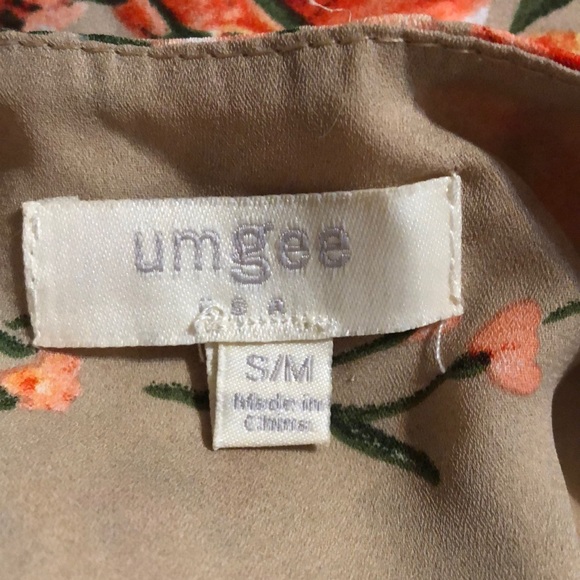 Umgee EUC Taupe Lace-Trim Floral Kimono - S/M - Picture 5 of 6